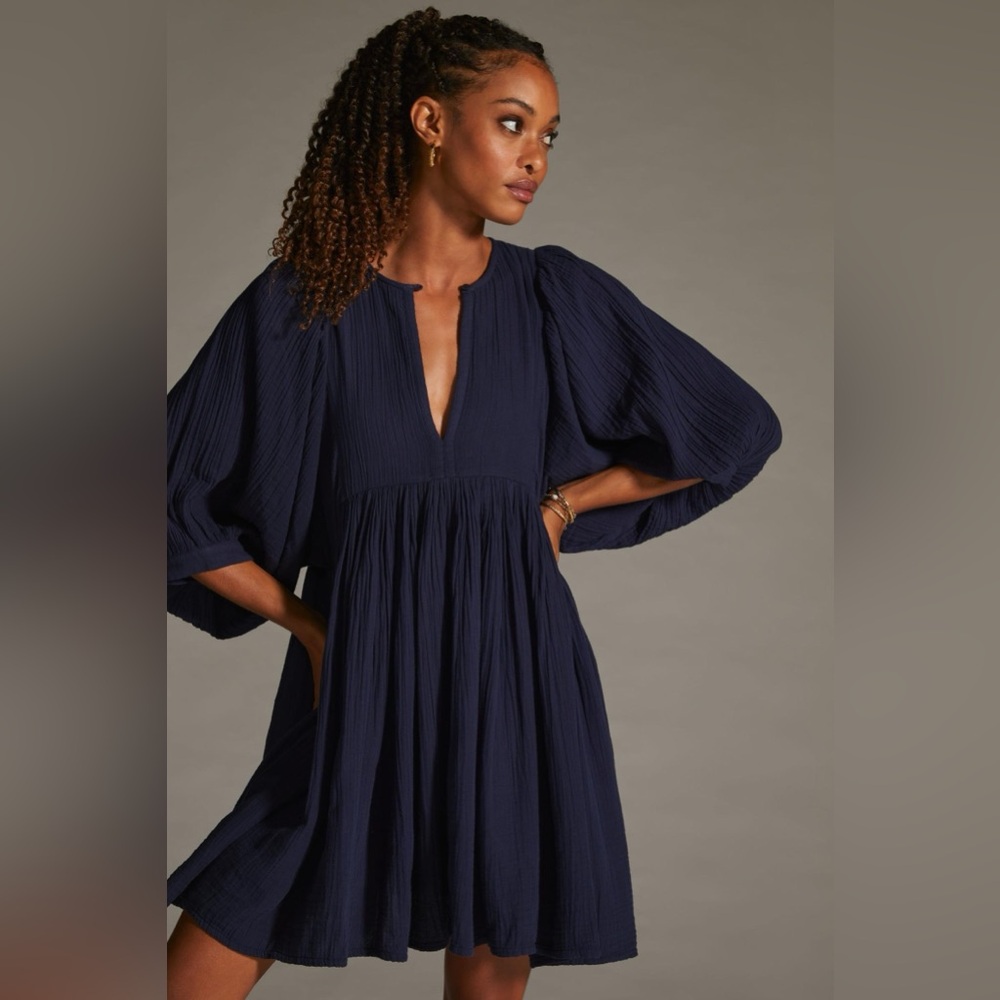 Sundry Boho Tunic Dress - Navy
